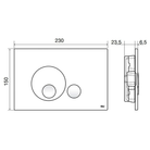 OLI Globe ABS flush plate round button Technical diagram detail — circular dual flush Pakistan, OLI exclusive Sardar & Co