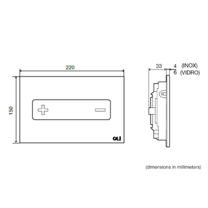 OLI Oceania glass steel flush plate technical configurations — Pakistan, Sardar & Co Rawalpindi