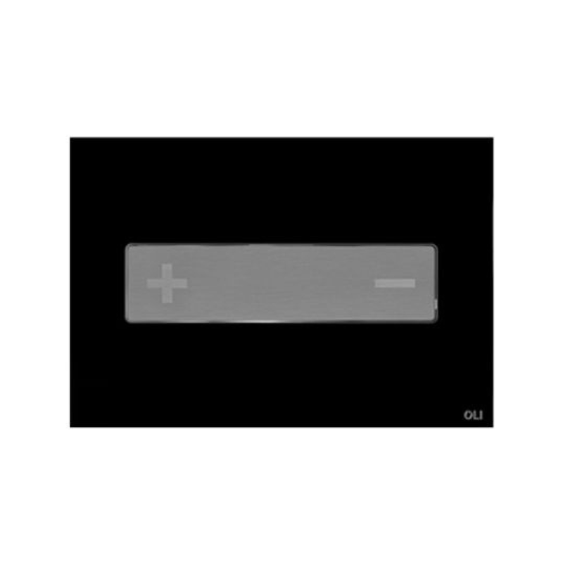 OLI Oceania glass steel flush plate Stainless Steel & Black Glass — pneumatic dual-flush Pakistan, Sardar & Co
