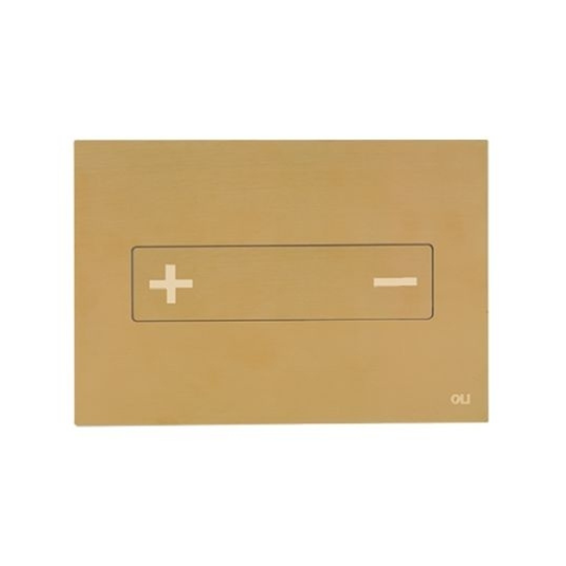 OLI Oceania glass steel flush plate Brushed Gold — pneumatic tiltable button Pakistan, Sardars
