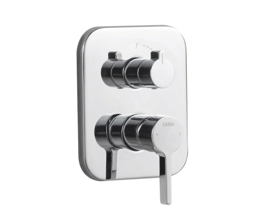 OMSA concealed thermostatic shower system Chrome PVD finish — anti-scald, Sardar & Co Rawalpindi Pakistan