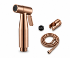 OMSA F3212 muslim shower Brushed Rose Gold PVD satin — shattaf set with hose and holder, Sardar & Co Pakistan