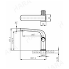 Technical installation dimensions for OMSA FL7640 deck mount faucet — spout height, deck clearance, connection spec, Sardar & Co Pakistan