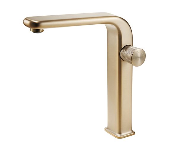 OMSA FL7640A mixer tap Champagne Gold PVD — deck-mounted single-hole single-lever, Sardar & Co Pakistan