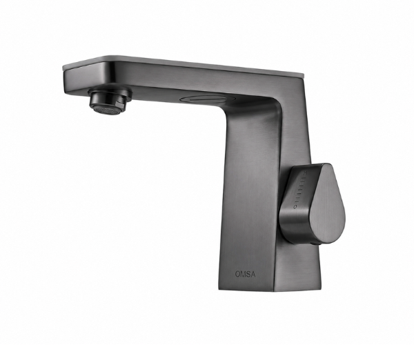 OMSA FL7750 luxury tap gunmetal PVD — lead-free copper ceramic disc, deck-mounted, Sardars Pakistan