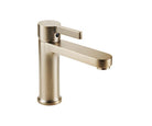OMSA FL8110 small basin mixer Brushed Champagne Gold PVD — compact deck-mounted washbasin tap, Sardar & Co Pakistan