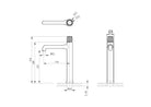 Technical drawing of gold wash basin tap Pakistan FL8260A by OMSA Rubinetterie — Sardar & Co