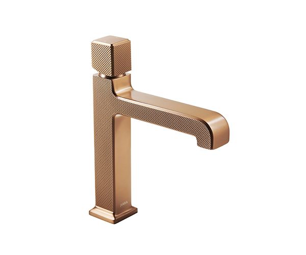 OMSA FL830 modern basin faucet Rose Gold PVD finish — contemporary single-lever deck-mounted tap, article FL830, Sardars Pakistan