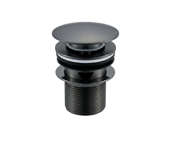 OMSA FM7720 push-type basin waste Gunmetal PVD — premium basin drain fitting Pakistan, Sardar & Co Rawalpindi