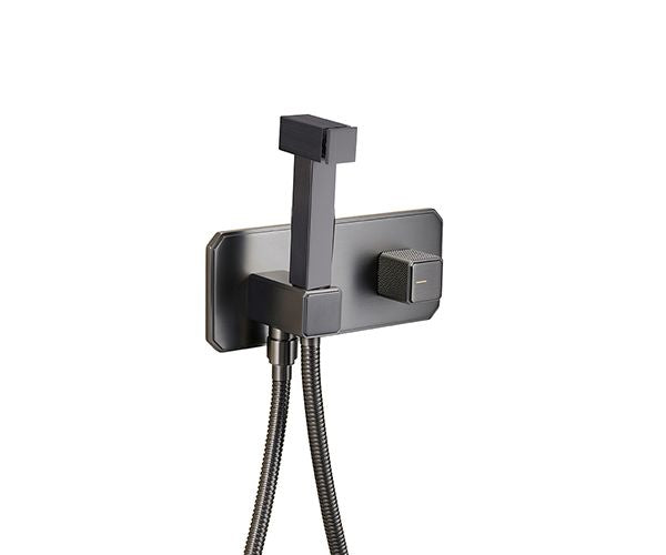 OMSA FW7161B spray mixer Gunmetal PVD — square concealed body spray valve Pakistan, Sardar & Co Rawalpindi