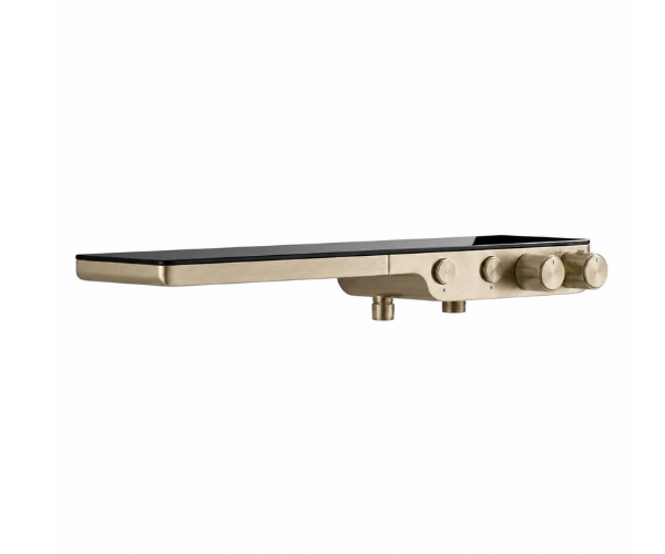 OMSA HB7645X rain shower system Brushed Champagne Gold — exposed concealed thermostatic, Sardar & Co Pakistan