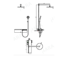 OMSA HB7655X exposed and concealed shower mixer technical dimension diagram