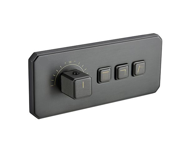 OMSA HL8457 concealed 3-way thermostatic shower system Gunmetal PVD finish — article HL8457, exclusively at Sardars Pakistan