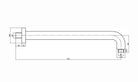 Technical dimensions for OMSA HR204 head shower accessory — connector size, arm fitting spec, Sardar & Co Pakistan