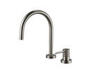 OMSA FL8470 two-hole basin faucet — anti-corrosion PVD gunmetal finish close-up