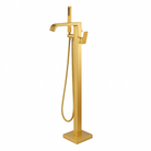 OMSA YD8814 floor standing bath faucet square column Brushed Champagne Gold PVD — freestanding tub filler Pakistan, Sardar & Co