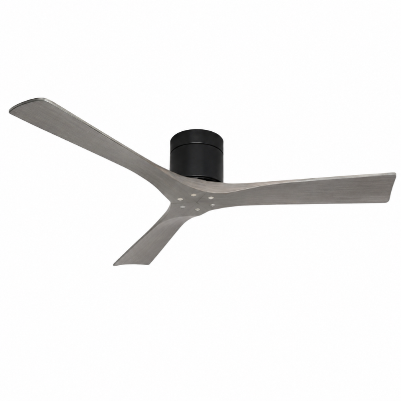 Punkh PS-06 black ceiling fan Black motor Gray Wood blades — 60 inch premium fan Pakistan, Punkh Studio Sardar & Co