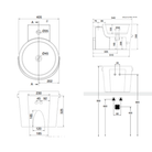 Scarabeo Bucket R designer wash basin dimensions 400x540mm — wall hung circular Pakistan, Sardar & Co