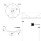 Scarabeo Cup countertop wash basin dimensions Ø450mm x 110mm 4L — circular Pakistan, Sardar & Co