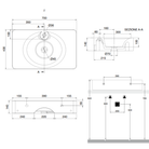 Scarabeo Fuji 70 wall mounted lay-on basin dimensions 710x430mm — Pakistan, Sardar & Co
