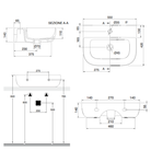 Scarabeo Glam slim washbasin dimensions 550x420mm — ultra-thin edge Pakistan, Sardar & Co