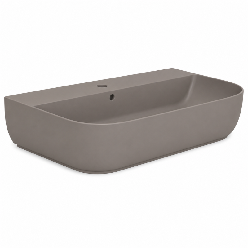 Scarabeo Glam slim washbasin Matt Tobacco 550mm — warm dark brown Pakistan, Sardar & Co