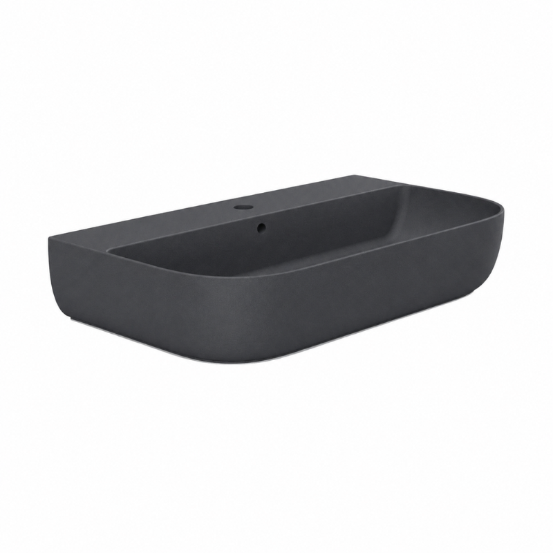 Scarabeo Glam thin edge washbasin Matt Night 750mm — matte black Pakistan, Sardar & Co