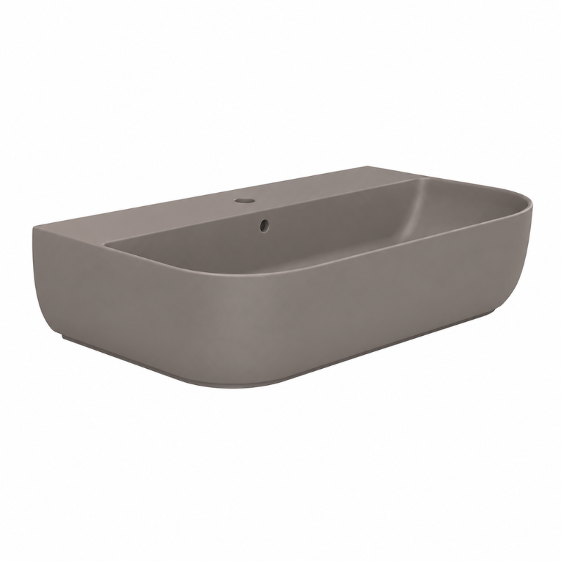 Scarabeo Glam thin edge washbasin Matt Tobacco 750mm — warm dark brown Pakistan, Sardar & Co