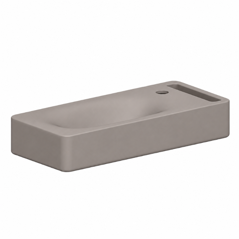 Scarabeo Hung narrow washbasin Matt Tobacco 600mm — warm dark brown Pakistan, Sardar & Co