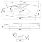 Scarabeo Kong 110R lay-on washbasin dimensions 1090x420mm — widest Scarabeo Pakistan, Sardar & Co