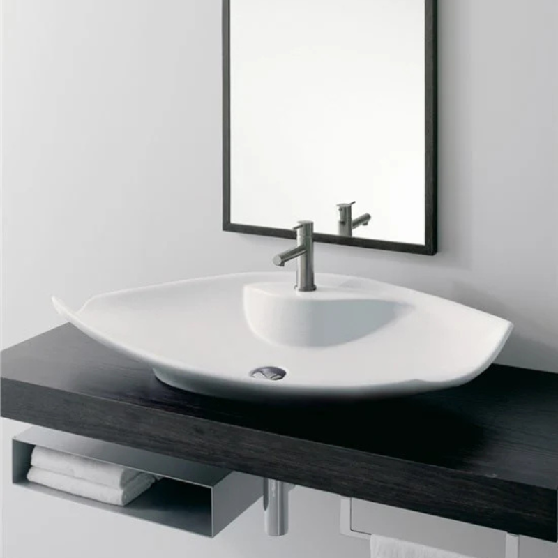 Scarabeo Kong 110R lay-on washbasin Pakistan 1090mm double vanity installed — CE certified, Sardar & Co Rawalpindi