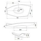 Scarabeo Kong 70 Italian washbasin dimensions 720x370mm — Made in Italy CE certified Pakistan, Sardar & Co
