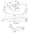 Scarabeo Kong 70R luxury wash basin dimensions 720x370mm — CE certified Pakistan, Sardar & Co