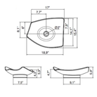 Scarabeo Kong modern washbasin technical diagram — CE certified Italy Pakistan, Sardar & Co