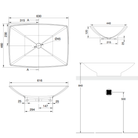 Scarabeo Kylis patterned washbasin dimensions 630x460mm — rectangular Pakistan, Sardar & Co
