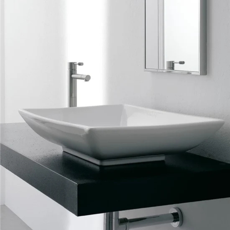 Scarabeo Kylis patterned washbasin installed White 630mm — rectangular above counter Pakistan, Sardar & Co Rawalpindi