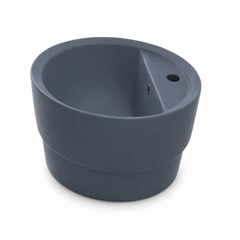 Scarabeo Matty Oval built in washbasin in a Matt Ocean finish