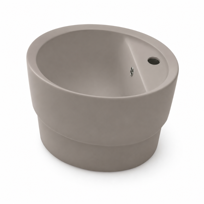 Scarabeo Matty Oval built in washbasin in a Matt Tobacco finish