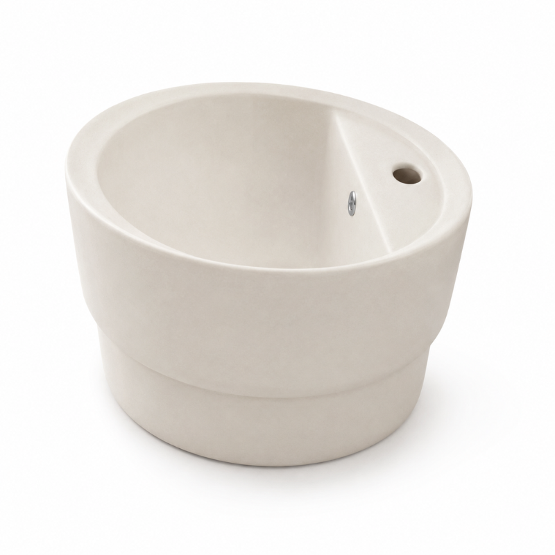 Scarabeo Matty Oval built in washbasin in a Pearl finish
