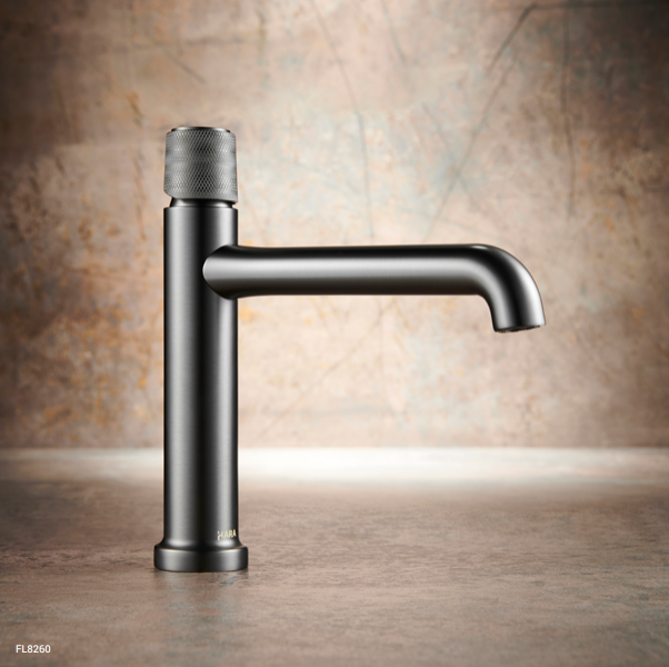 Single Hole Washbasin Faucet Pakistan OMSA Muse FL8530 installed on countertop vessel basin — Sardar & Co