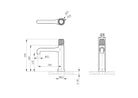 Single Hole Washbasin Faucet Pakistan OMSA Muse FL8530 technical drawing and dimensions — Sardar & Co