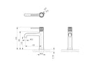 Designer Basin Mixer Tap Pakistan OMSA Muse FL8270 technical drawing and dimensions — Sardar & Co