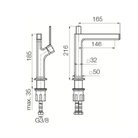 Valvex ALIBI basin mixer technical diagram — for product understanding, Sardar & Co Pakistan
