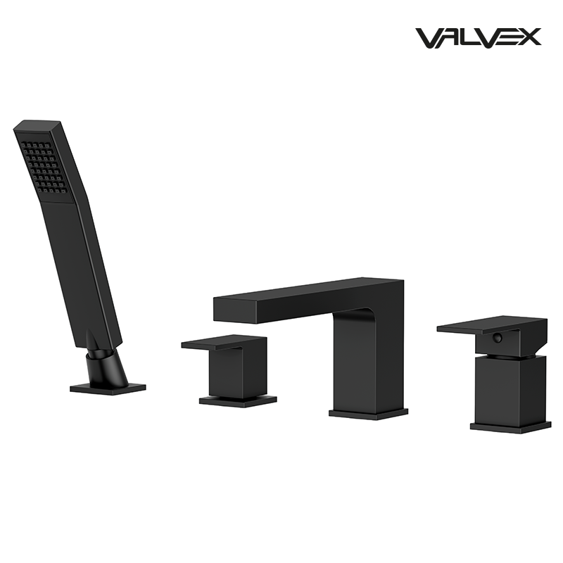 Valvex ARS 4-hole bath mixer with accessories in Black, Sardar & Co Pakistan