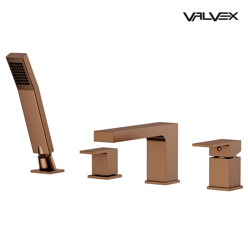 Valvex ARS 4-hole bath mixer with accessories in Satin Copper, Sardar & Co Pakistan