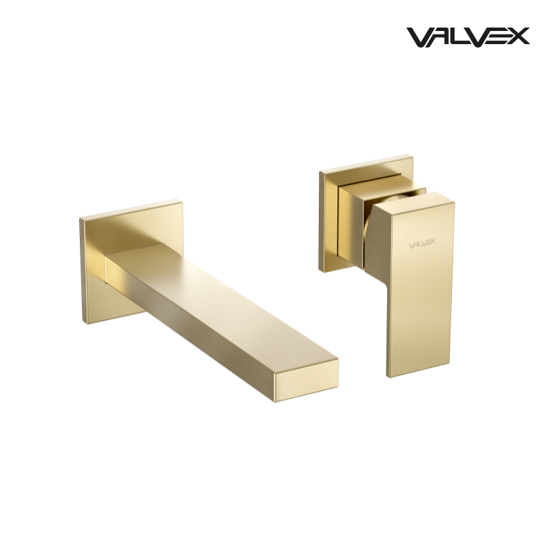 Valvex ARS concealed basin faucet with spout in Brushed Gold, Sardar & Co Pakistan