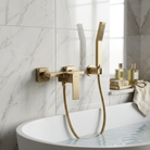 Valvex ARS shower faucet set on a marble wall with a bathtub in the background