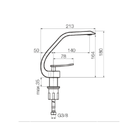 Technical dimensions for Valvex ASSO basin mixer — mixer height 180mm, spout reach 140mm, Sardar & Co Pakistan