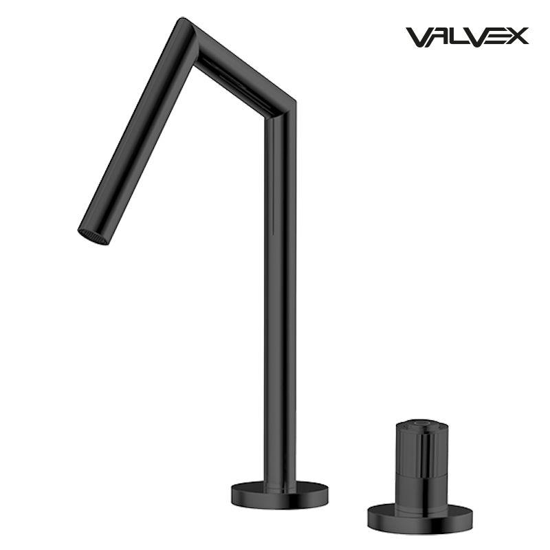 Valvex AVOLA 2-hole basin mixer in Black — single lever with fixed spout, Sardar & Co Pakistan