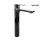 Valvex DALI high basin mixer in Black/Chrome — tall single-lever tap for vessel basins, Sardar & Co Pakistan